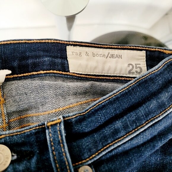Rag & Bone Capri/Crop Skinny Blue Denim Jeans Women's Size 25 - Picture 9 of 11
